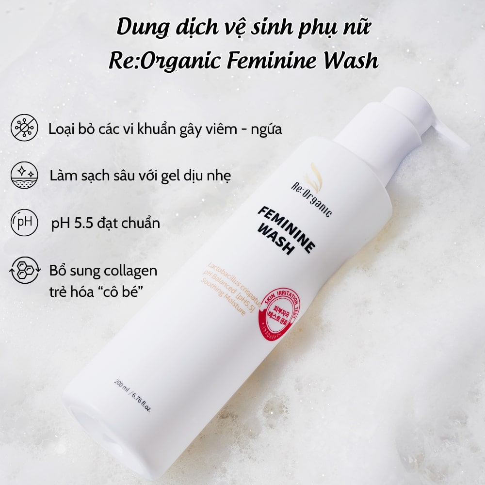 Combo 2 Dung dịch vệ sinh Phụ khoa dành cho Nam và Nữ Re:Organic Feminine Wash 200ml