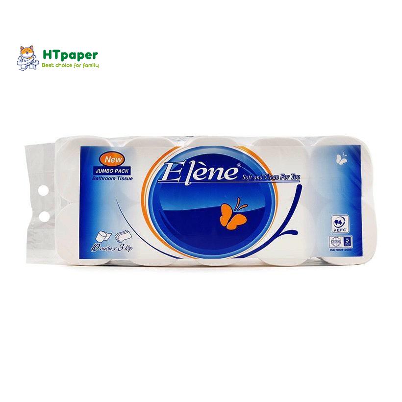 Giấy vệ sinh Elene xanh 3 lớp không lõi cao cấp 1.6kg mềm mịn