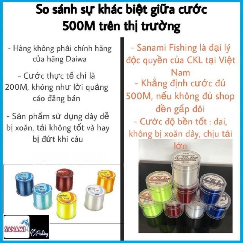 Cước Câu Cá Nhật Bản CKL 500M Vô Cùng Dẻo Dai,Độ Bền Cao Và Cắt Nước Tốt DCR2 - Sanami Fishing