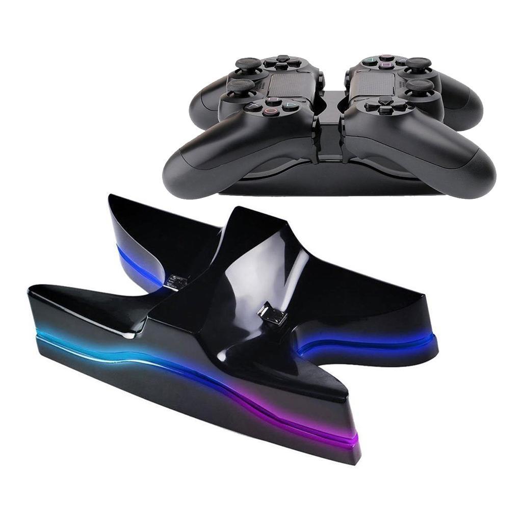 Dual Controller Charger Station LED Fast Charging Stand For PS4 /Slim/ Pro