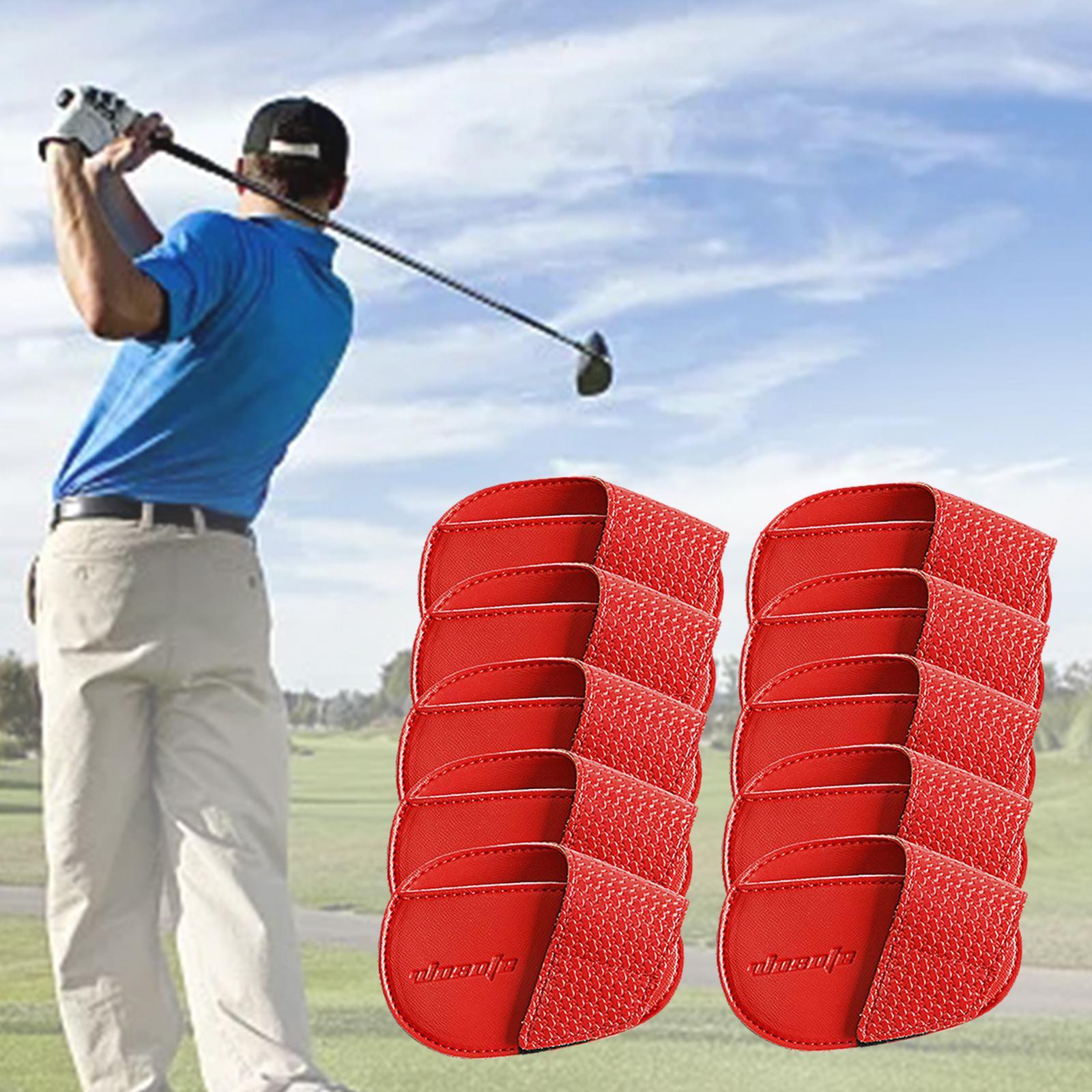 Golf Iron Head Covers Set Practical Protector PU Portable Durable Golf Head Covers for Golf Playing Travel Sportsman Outdoor Activities