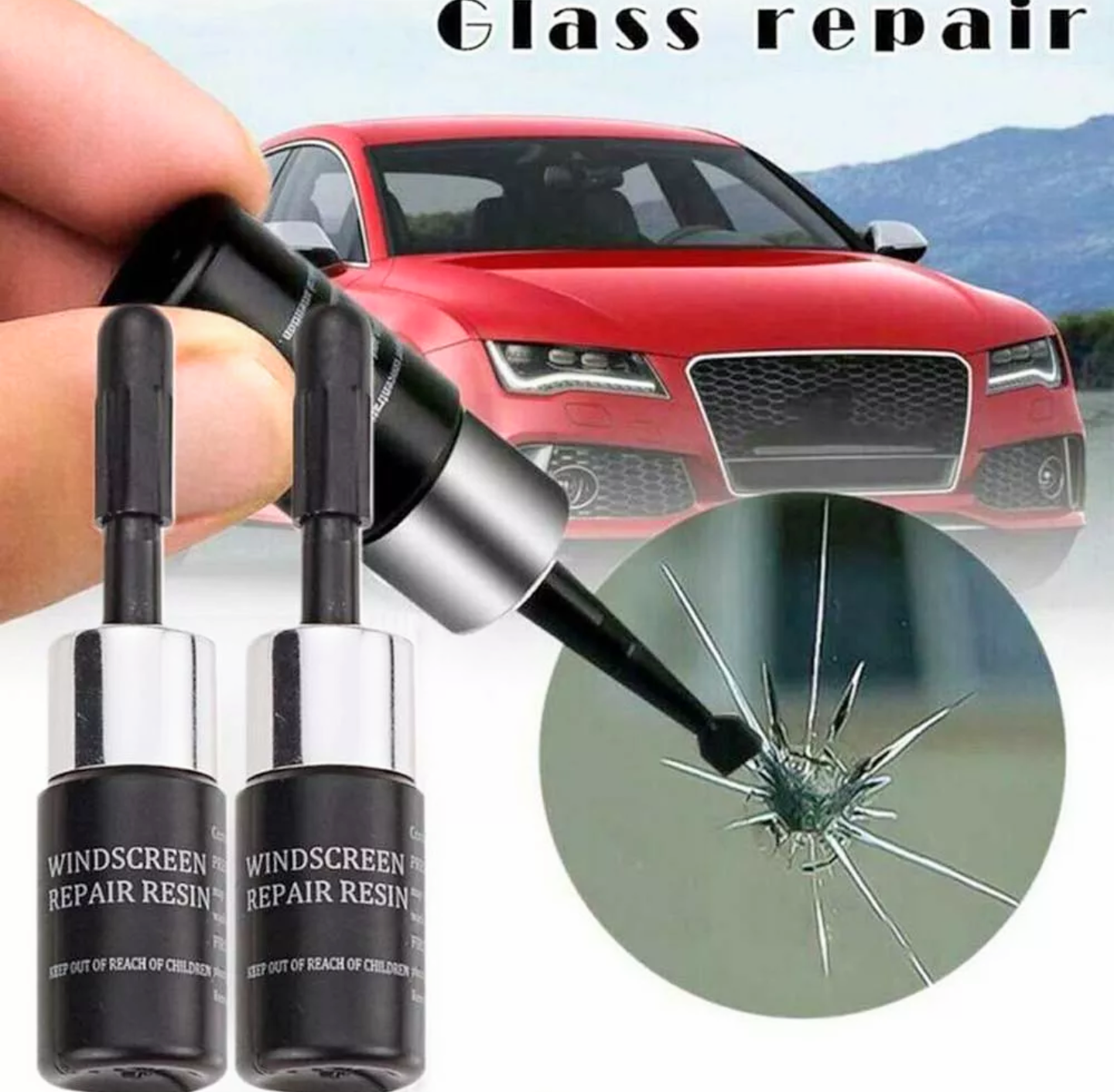 CHAI DUNG DỊCH XỬ LÝ LÀM MẤT CÁC VẾT NỨT VỠ NHẸ Ở KÍNH CHẮN GIÓ XE HƠI ÔTÔ HÀNG CHUẨN