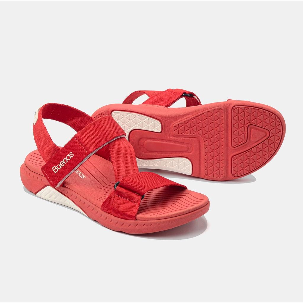 Giày sandal nam nữ unisex đi học quai ngang Buenas Sport S9 đế cao 3 phân