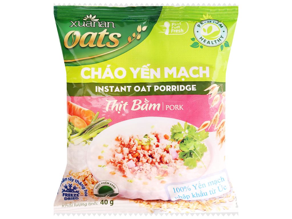 Combo :5 Gói Cháo Yến Mạch Thịt Bầm 40g Xuân An