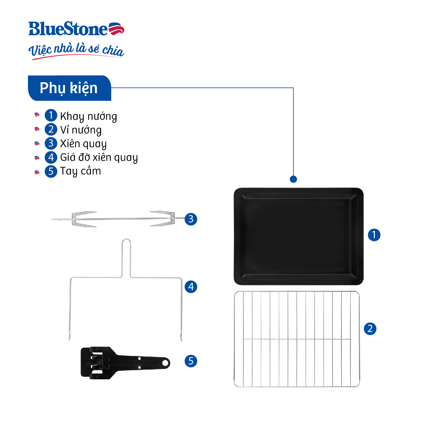 LÒ NƯỚNG BLUESTONE EOB-7588 ( Dúng tích 42 Lít)  - Hàng Chính hãng