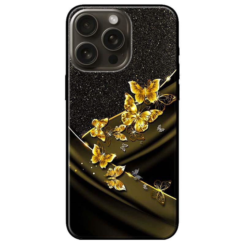 Ốp lưng dành cho Iphone 15 - Iphone 15 Plus - Iphone 15 Pro - Iphone 15 Pro Max - Bướm Vàng Kim Tuyến - Hàng Chính Hãng