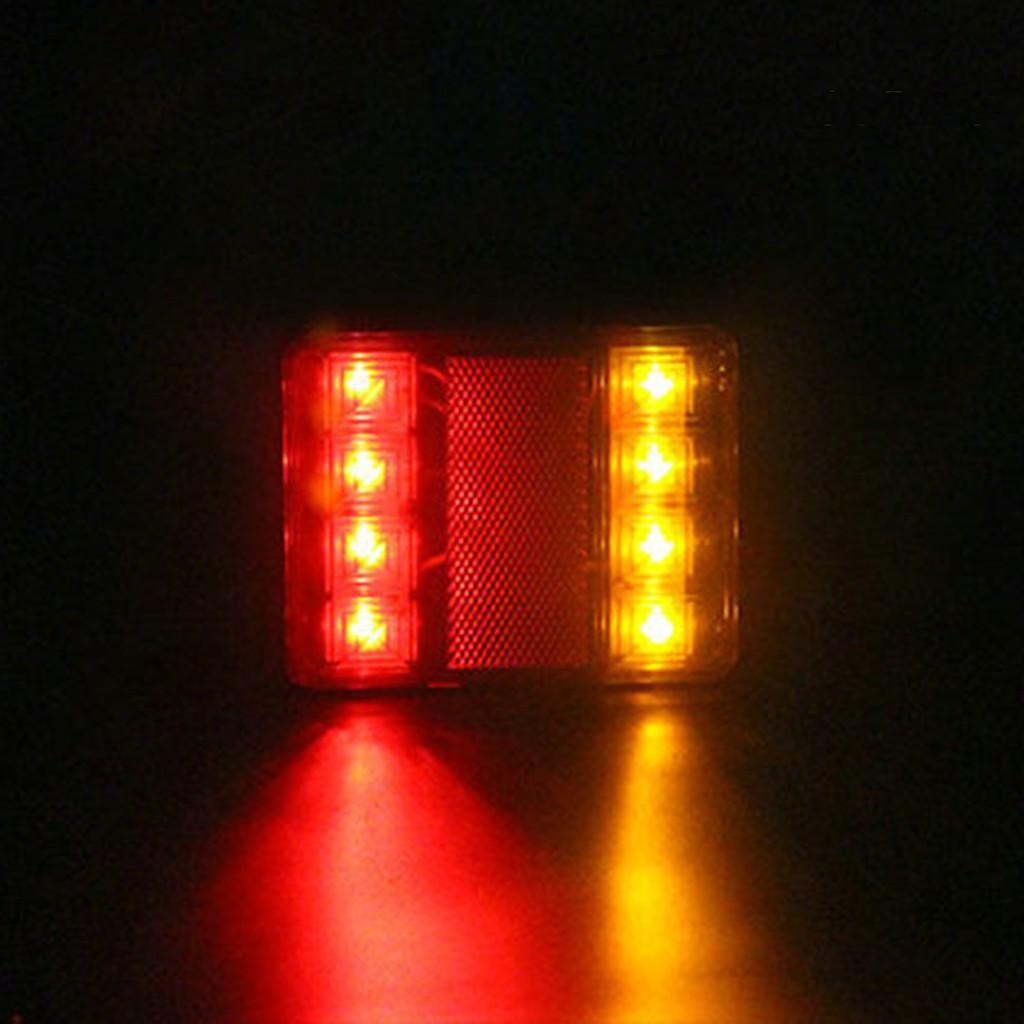 2 Đèn Led 8 Bóng 12 / 24v Chống Nước Gắn Đuôi Xe Tải