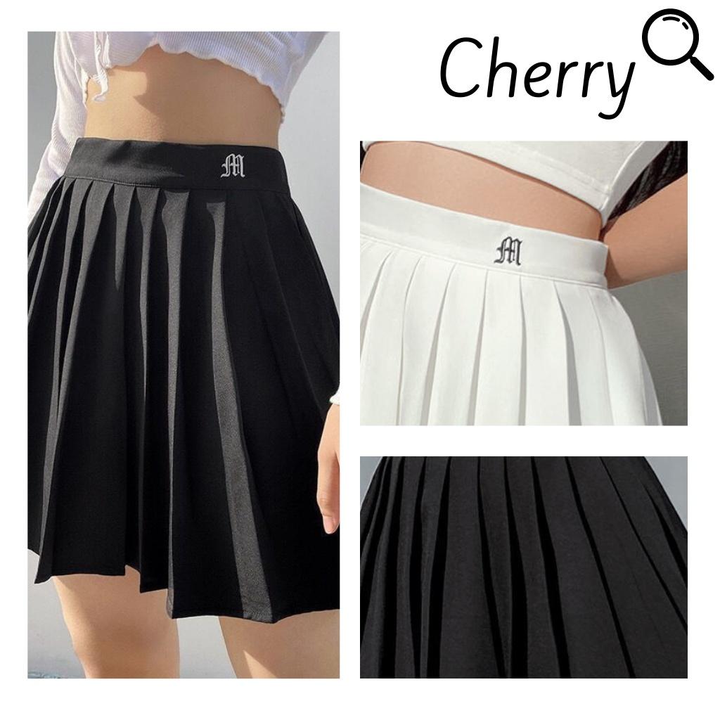 Chân váy ngắn xếp ly hai lớp phong cách CHERRY chân váy tennis xòe kiểu xếp li âu mỹ V048