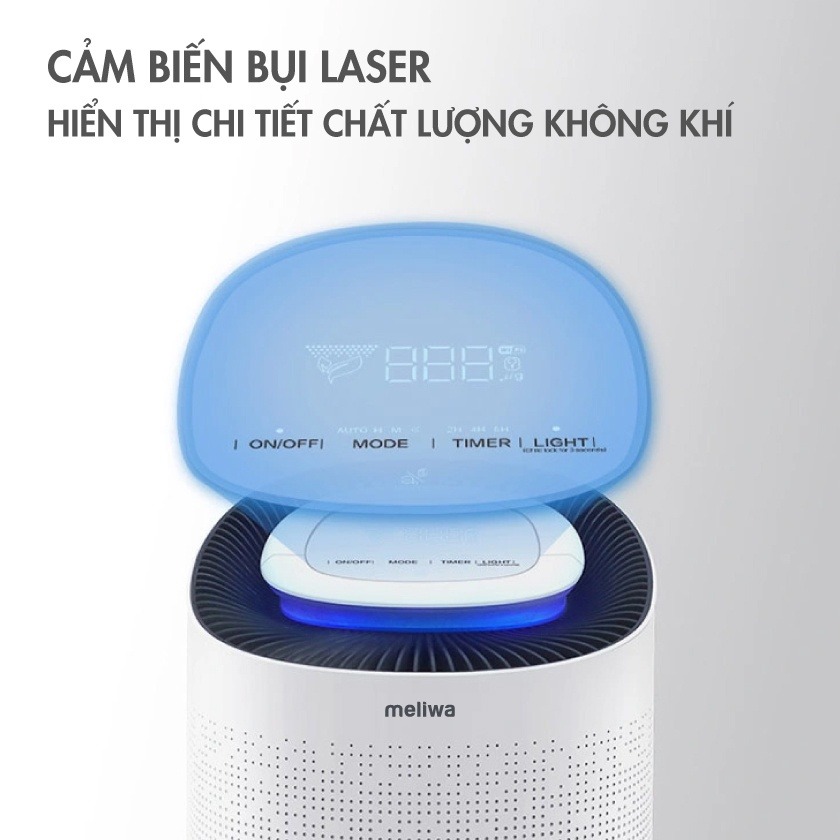 Máy lọc không khí meliwa M60 Lọc bụi mịn đến 99,95%, Công suất lọc lớn 500m3/h &amp; Tiết kiệm điện thương hiệu Singapore