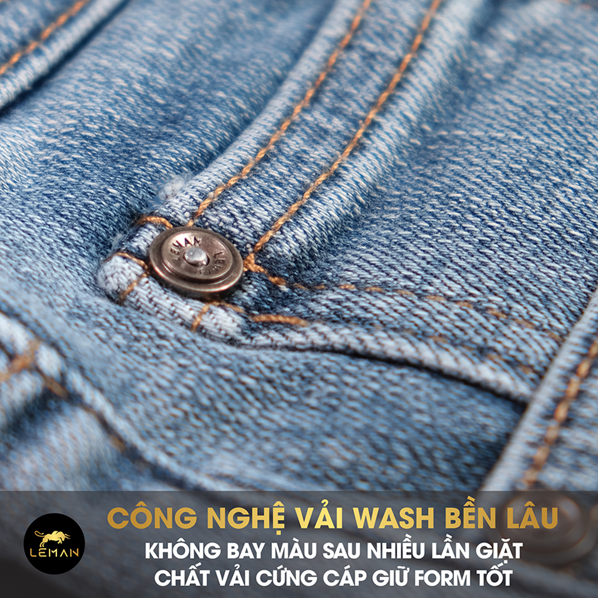 Quần Short Jean nam Leman xanh trơn JL05 - Slim Form