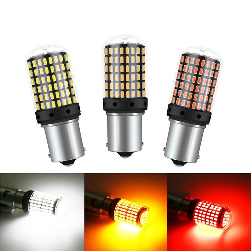 Mới 1X siêu sáng BA15S P21W 1157 BAY15D P21 / 5W Canbus Car Led 12V Đảo chiều Ánh sáng dừng phanh Đèn phanh tự động Bóng đèn báo rẽ Trắng đỏ