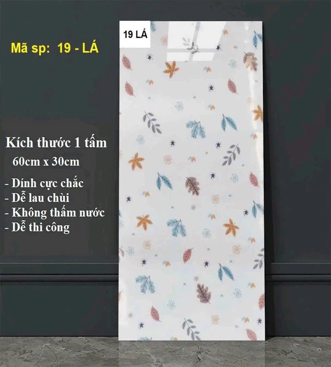 Bộ 10 Tấm Xốp Dán Tường 3D PVC Lá Hồng 60x30cm Keo Sẵn Dày 2,5mm Cao Cấp, Sang trọng
