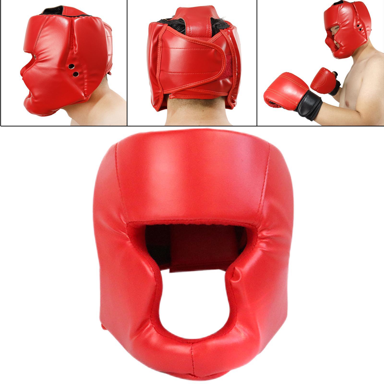 Head Guard Boxing Sparring Head Protector Mma Head Face 58 to 66CM Red