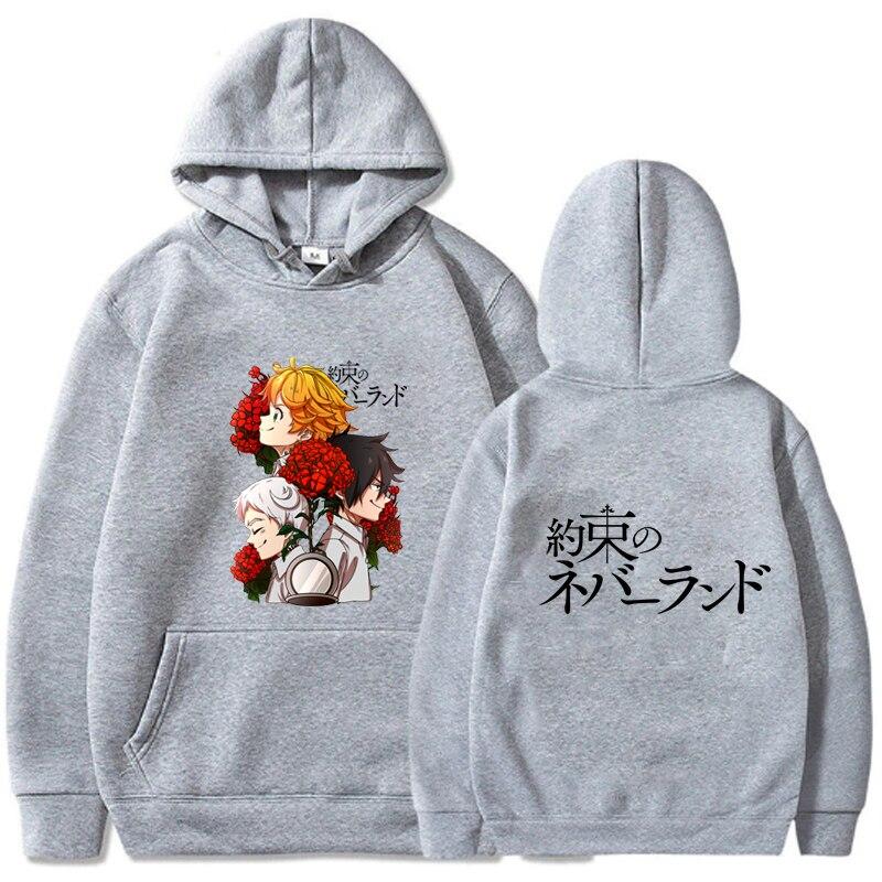 Áo Hoodie Tay Dài Dáng Rộng In Hình Anime The Promised Neverland 2021 Kiểu Hip Hop Uniex