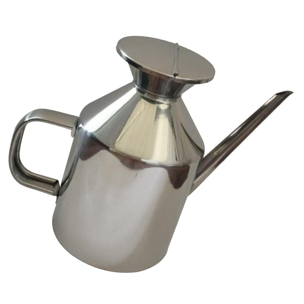 Oil Dispenser Stainless Steel Pot Vinegar Bottle Soy Sauce Kettle BBQ 625ml