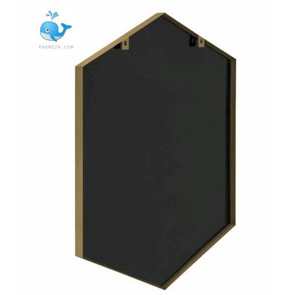 GƯƠNG TRANG TRÍ DECOR DÁNG LỤC LĂNG VIỀN INOX VÀNG GTR090