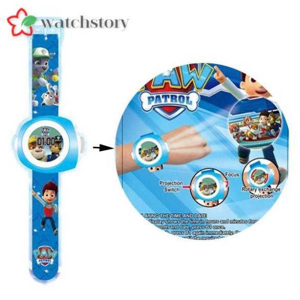 Paw Patrol Đồng Hồ Điện Tử Chiếu Hình Chú Chó Cứu Hộ Cho Bé