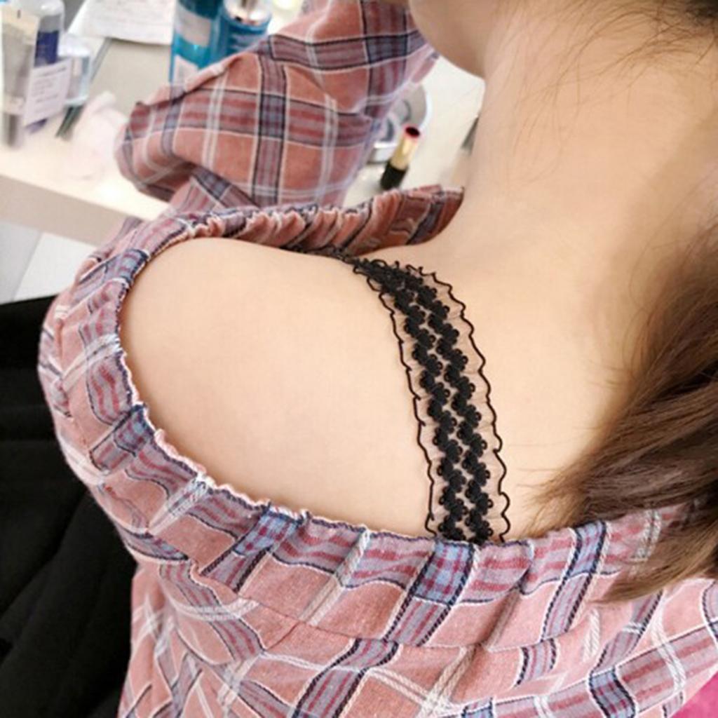 Womens Elastic Lace Bra Straps Non-slip Seamless Shoulder Strap Replacement