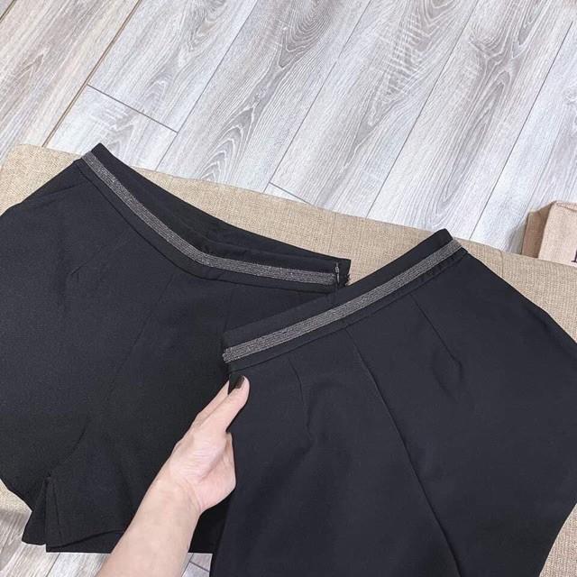 Quần short nữ lưng cao ống rộng cao cạp nhũ kim sa đẹp Hàn Quốc Q690