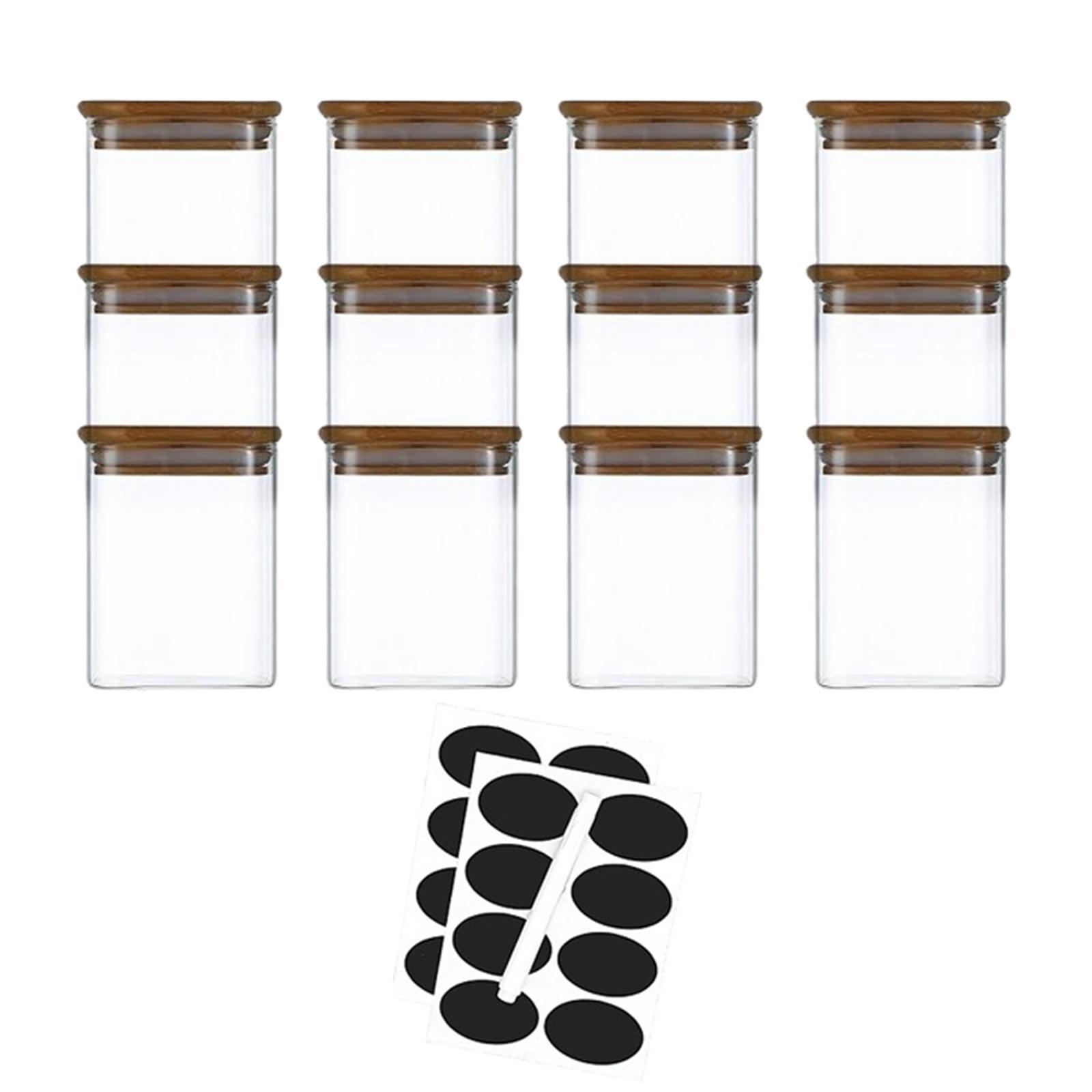12Pcs Glass Food Storage Container Containers Set Kitchen Canister Jar