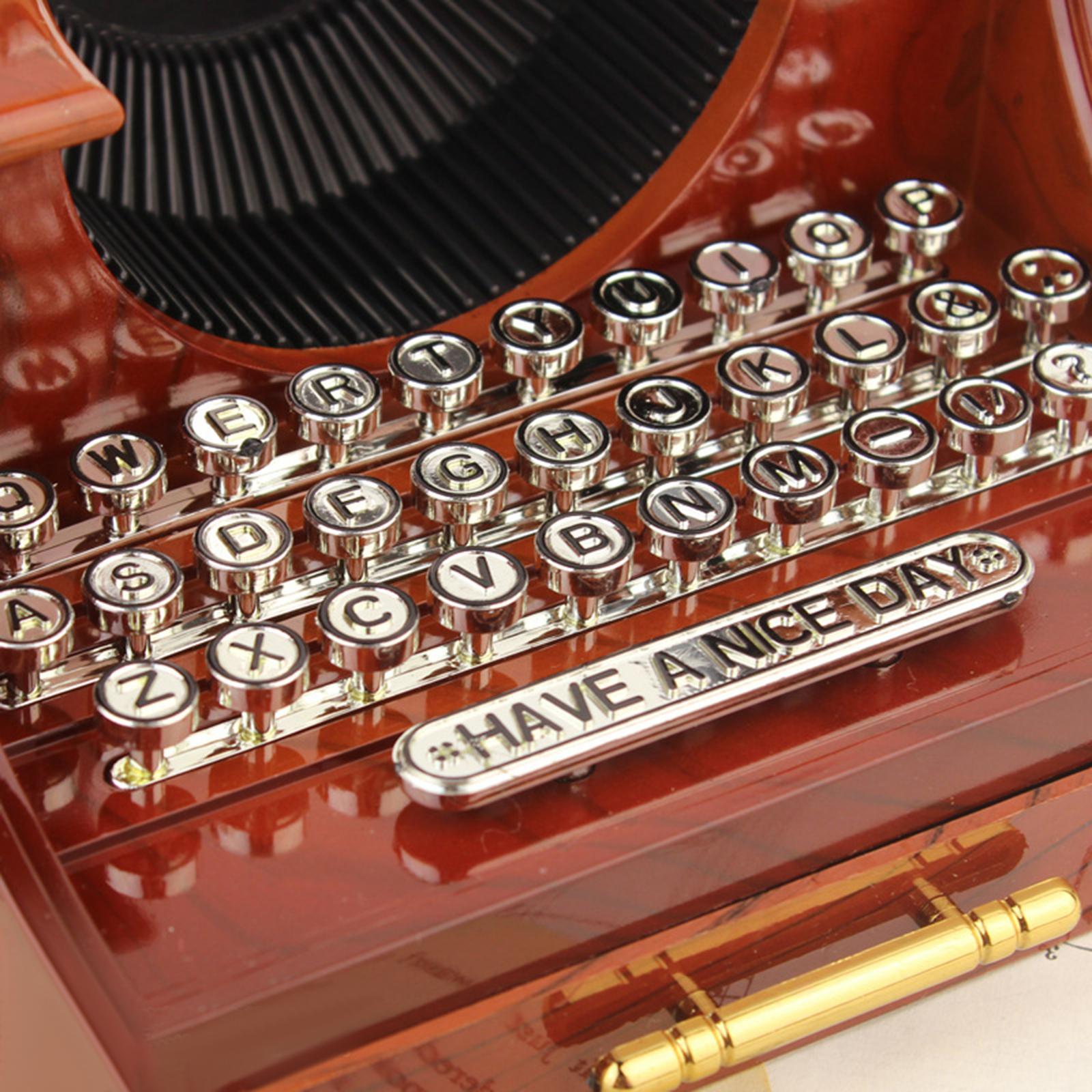 Typewriter Music Box Tabletop Ornaments Clockwork Music Box for Event Party
