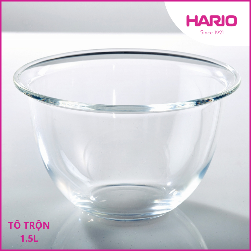 Tô Thủy Tinh Chịu Nhiệt Hario 1.5L 18.7Cm Mxp - 150 - Bk Dùng Được Lò Viba, Lò Nướng