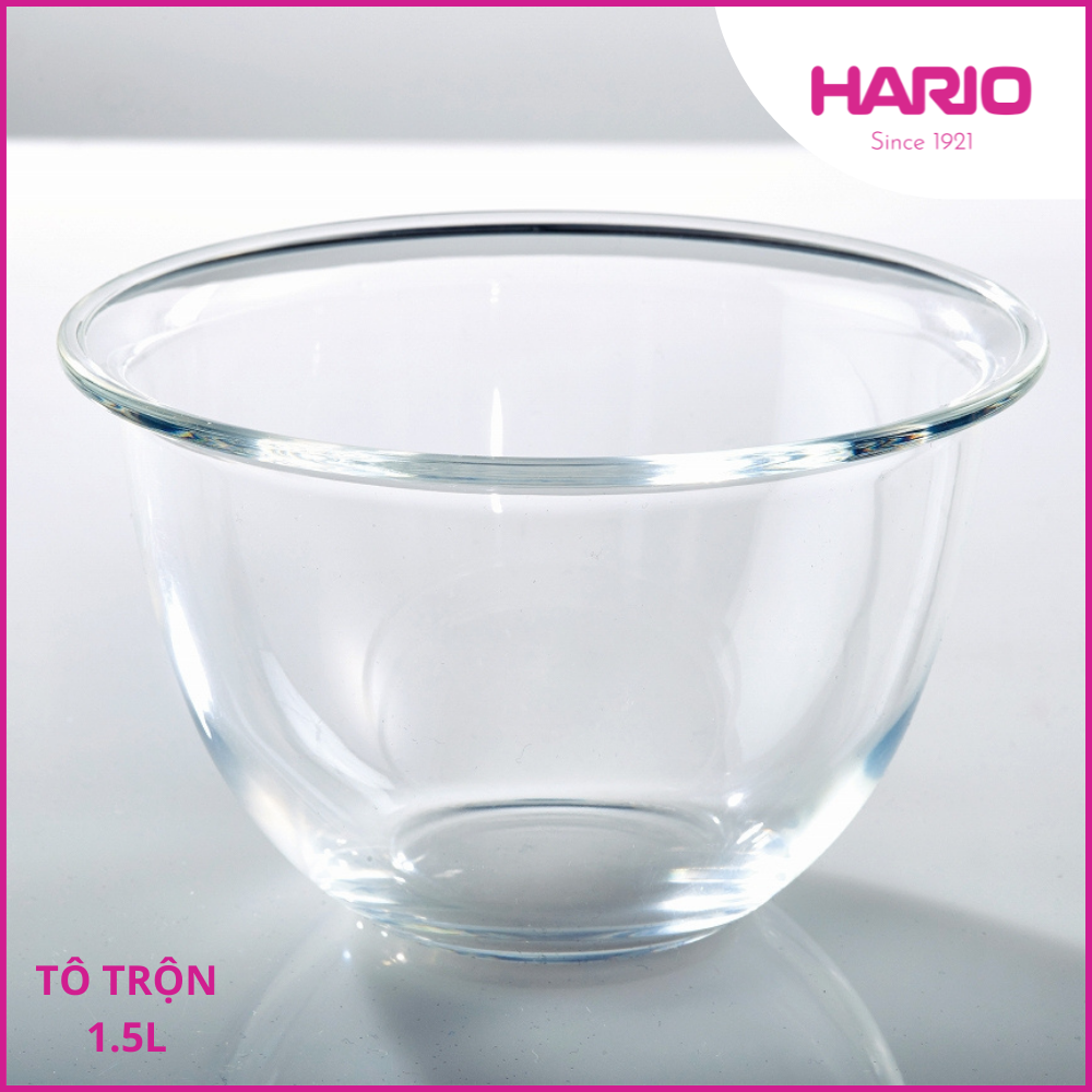 Tô Thủy Tinh Chịu Nhiệt Hario 1.5L Ø18.7cm MXP-150-BK (Dùng Được Lò Viba, Lò Nướng)