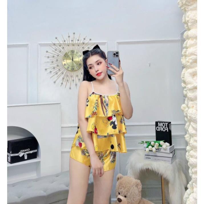 MẪU HOT Đồ Bộ Đùi Mặc Nhà in hình chuột Mickey chất liệu Kate Cao Cấp dưới 58ky M0026