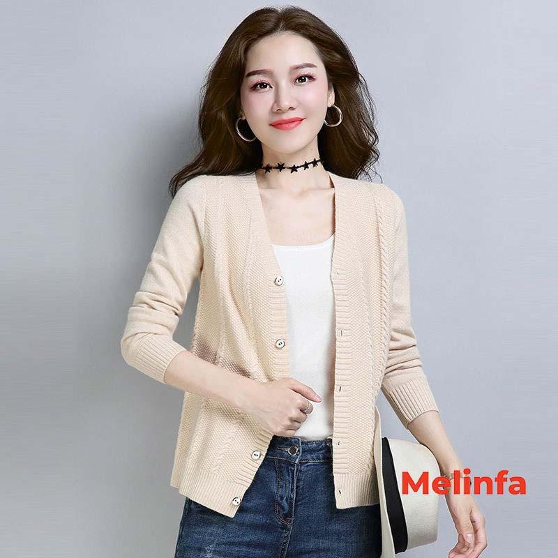 Áo len cardigan nữ, áo khoác len mở cúc nữ kiểu dáng basic chất len mềm mịn co giãn thoải mái mã A0207