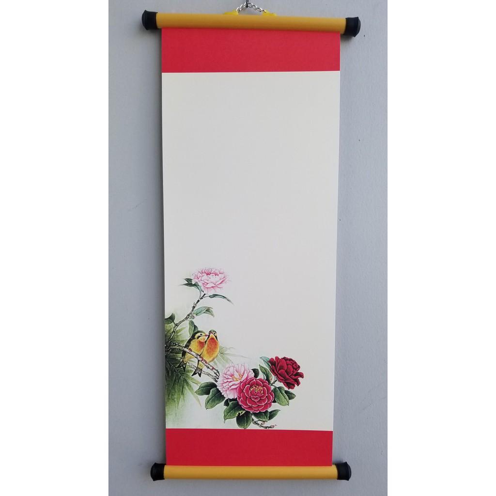 Bộ gồm 10 tờ và 10 CẶP nẹp treo giấy viết thư pháp cỡ 20cm x 54cm