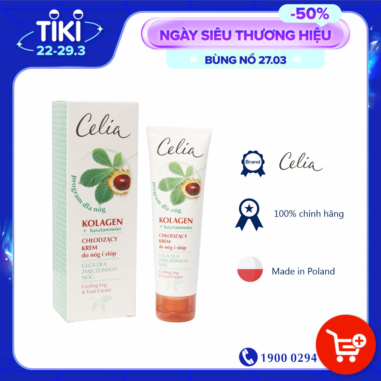 [DATE 11.2025] Kem thoa giãn tĩnh mạch chân Celia (100ml)