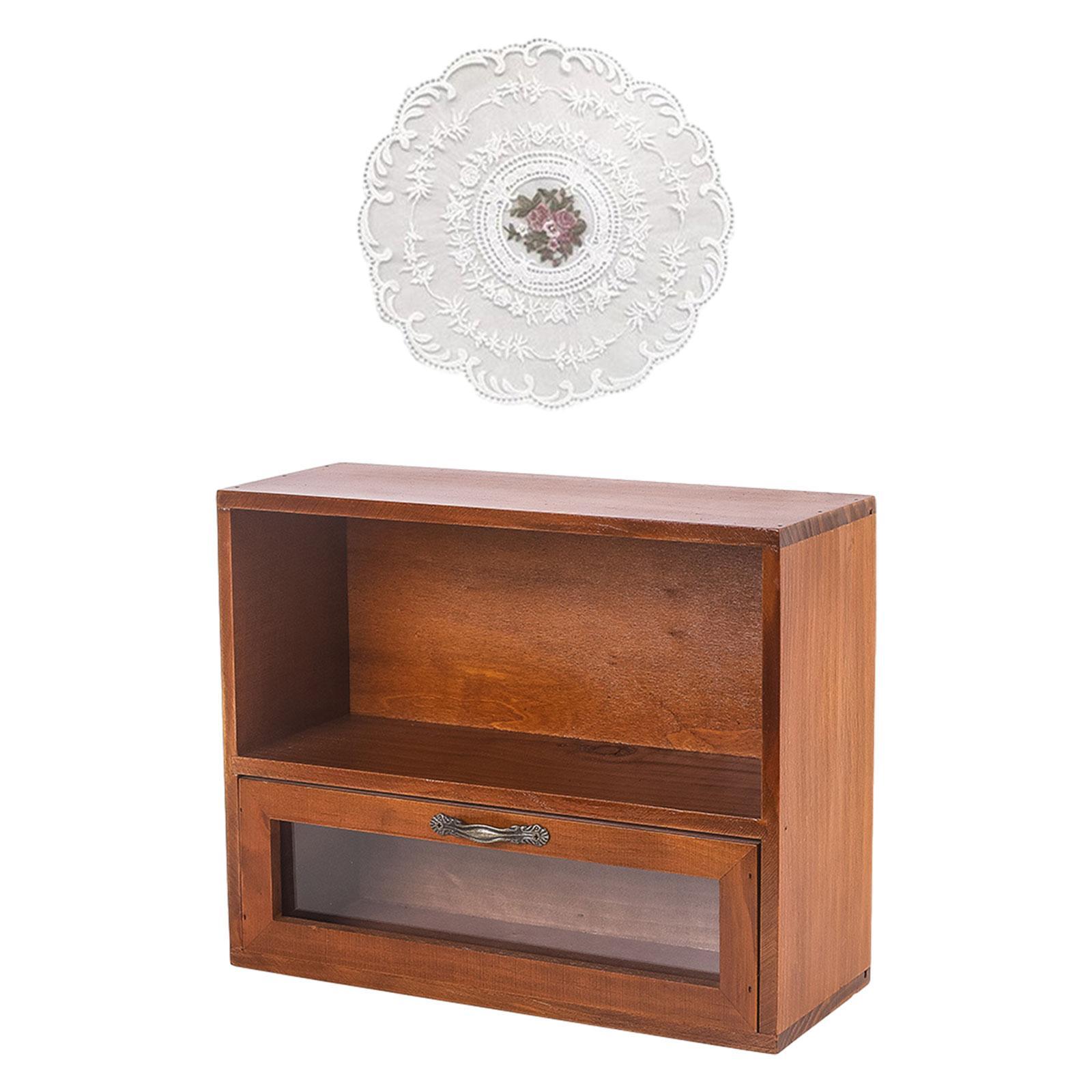 Retro Storage Cabinet Mini Desktop Container for Kitchen Dresser Living Room