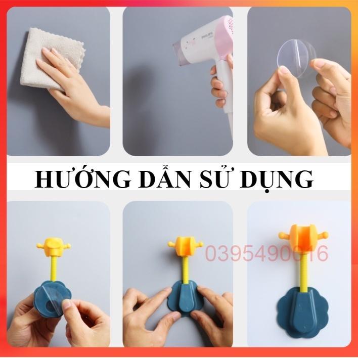 Giá Treo Vòi Hoa Sen, đế Kẹp Vòi Sen Vòi Xịt Toilet Xoay 360 độ Dán Tường Bằng Nhựa Không Cần Khoan đục Không Lo Gỉ Sét. - Tròn