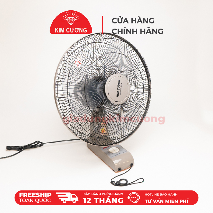 Quạt Treo Tường Giá Rẻ Kim Cương - Quạt Treo Tường 1 Dây - Hàng Chính Hãng