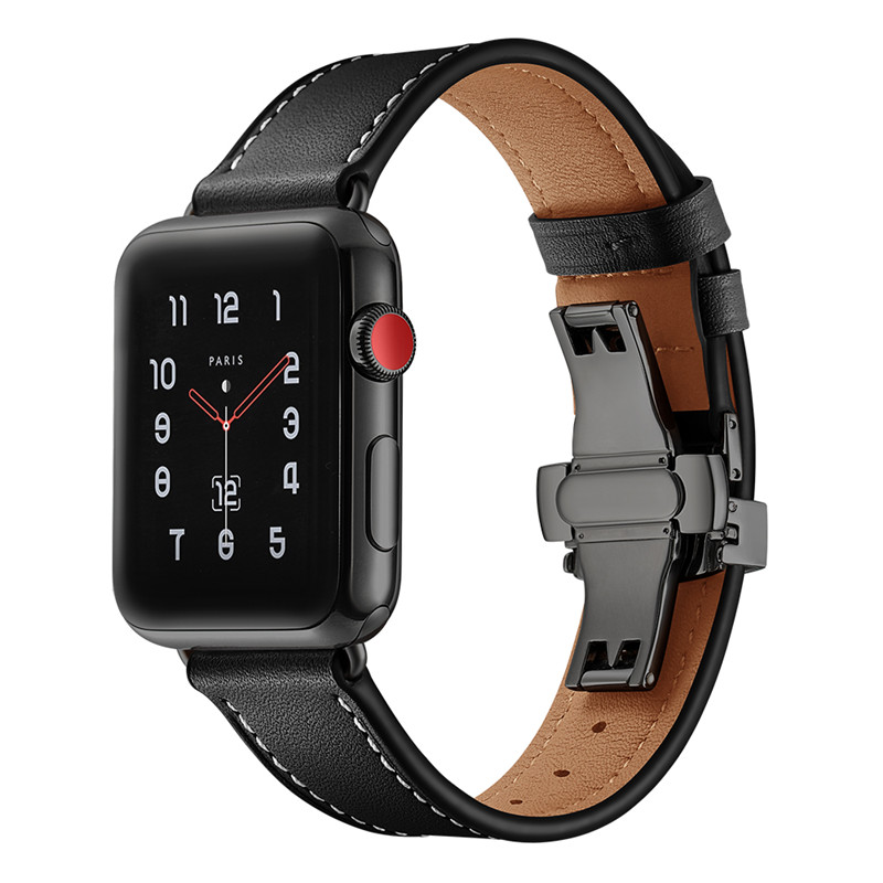 Dây Da Italia Khóa Đen Chống Gãy dành cho Apple Watch 42/44mm