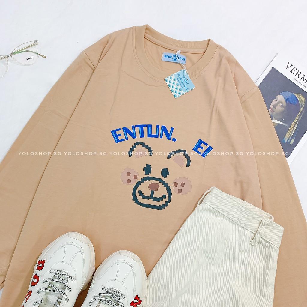 Áo Thun Tay Dài Unisex GẤU ETUN Ulzzang Thu Đông