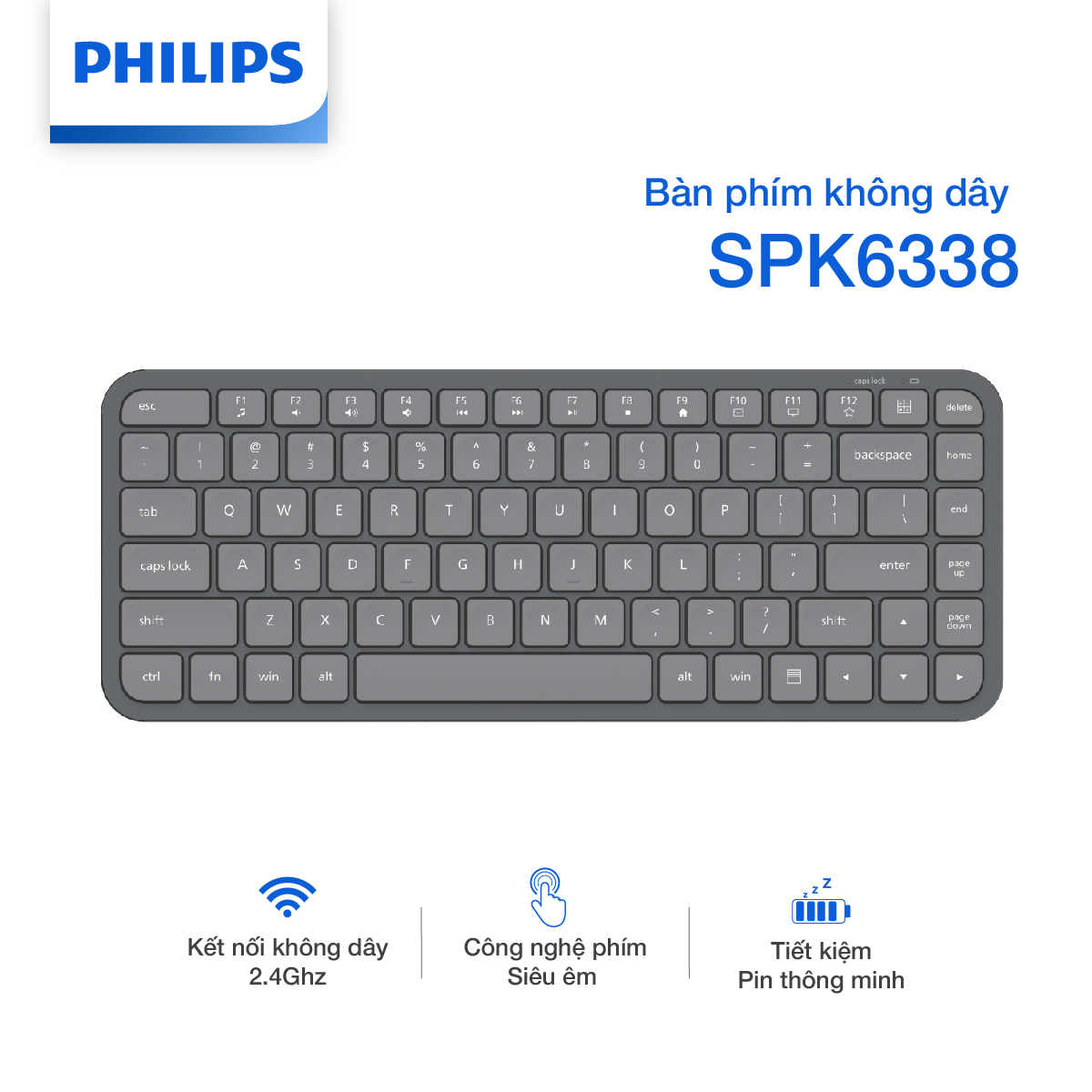 Bàn phím không dây Philips SPK6338 - Hàng chính hãng