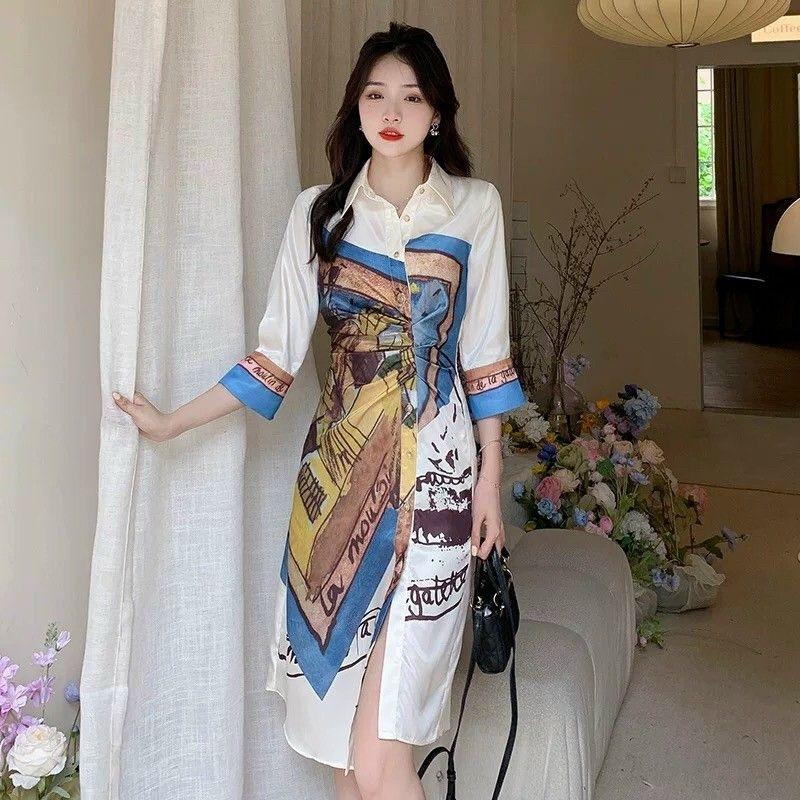 ĐẦM LỤA SƠ MI HỌA TIẾT