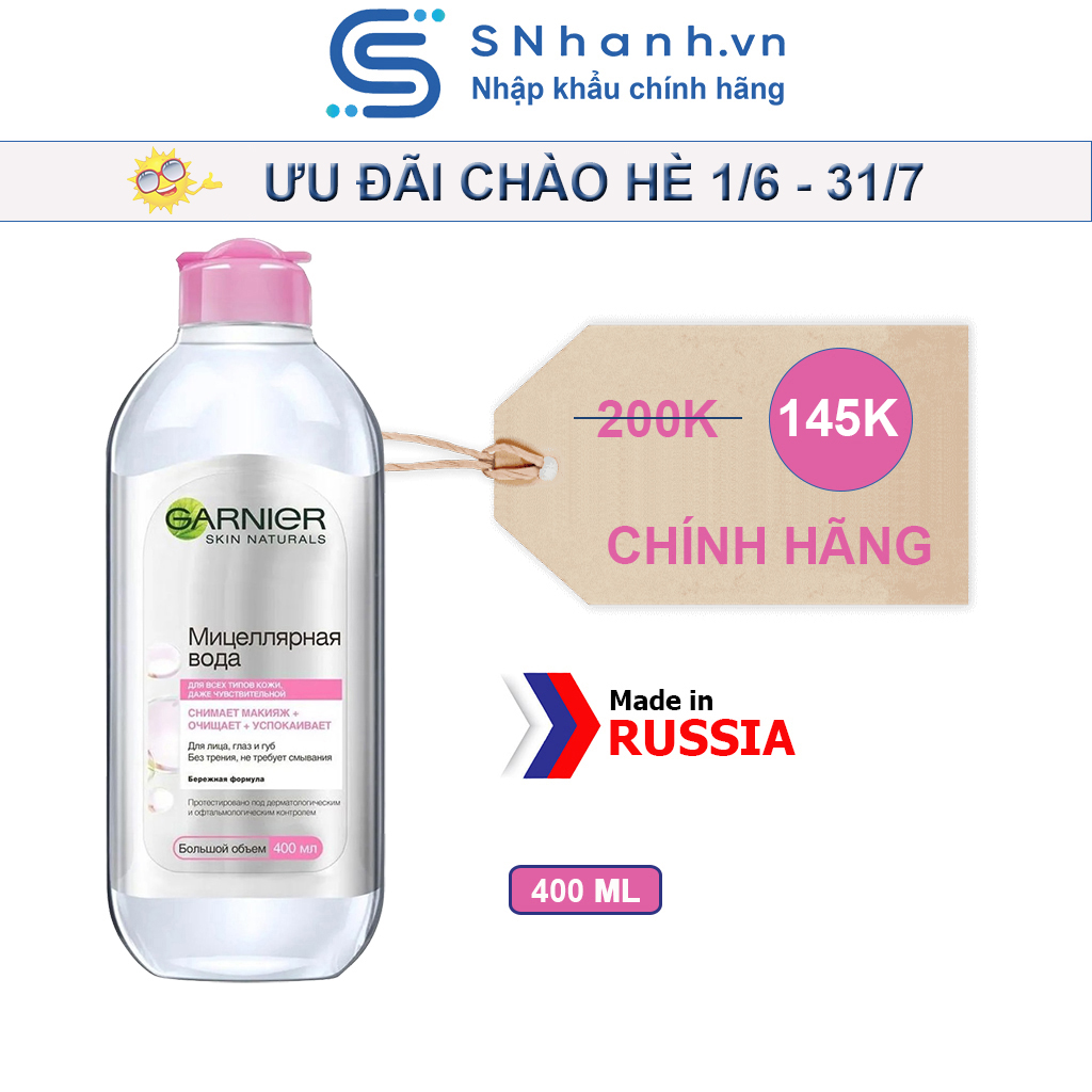 Nước tẩy trang Garnier 3 in 1 dành cho mọi loại da 400ml