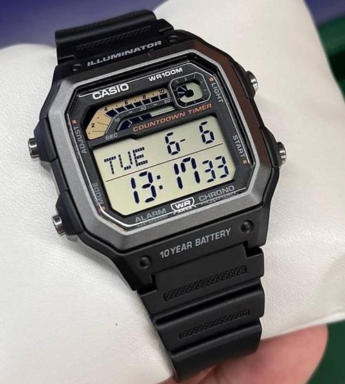 Đồng Hồ Nam Dây Nhựa Casio WS-1600H-8A Pin 10 Năm