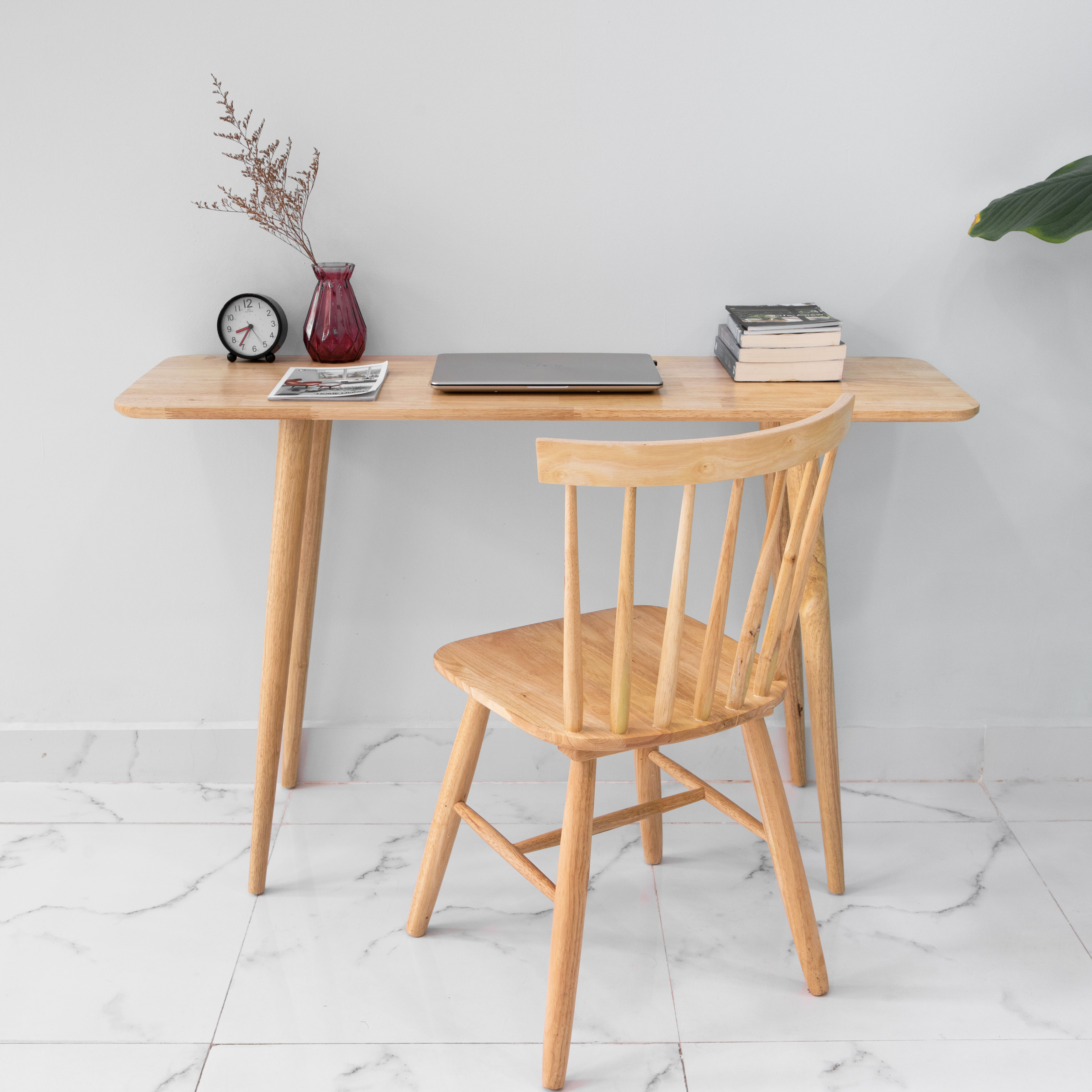 BÀN LÀM VIỆC GỖ HÀN QUỐC LẮP RÁP MWFURNITURE - SLIM TABLE NONE LINE - NATURAL