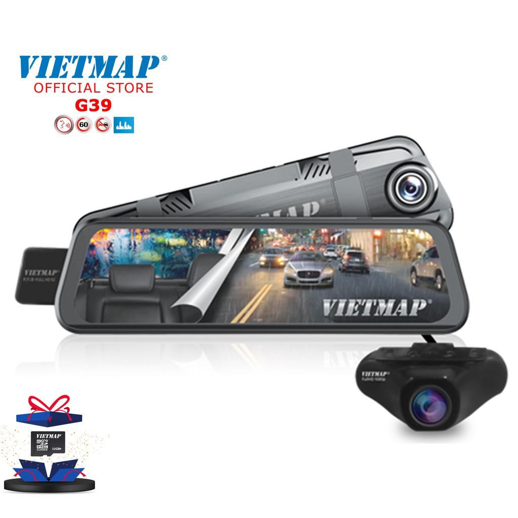 VIETMAP G39 - Thẻ 32GB - Camera Hành Trình Ô Tô Màn Hình Gương Tràn Viền - Hàng Chính Hãng