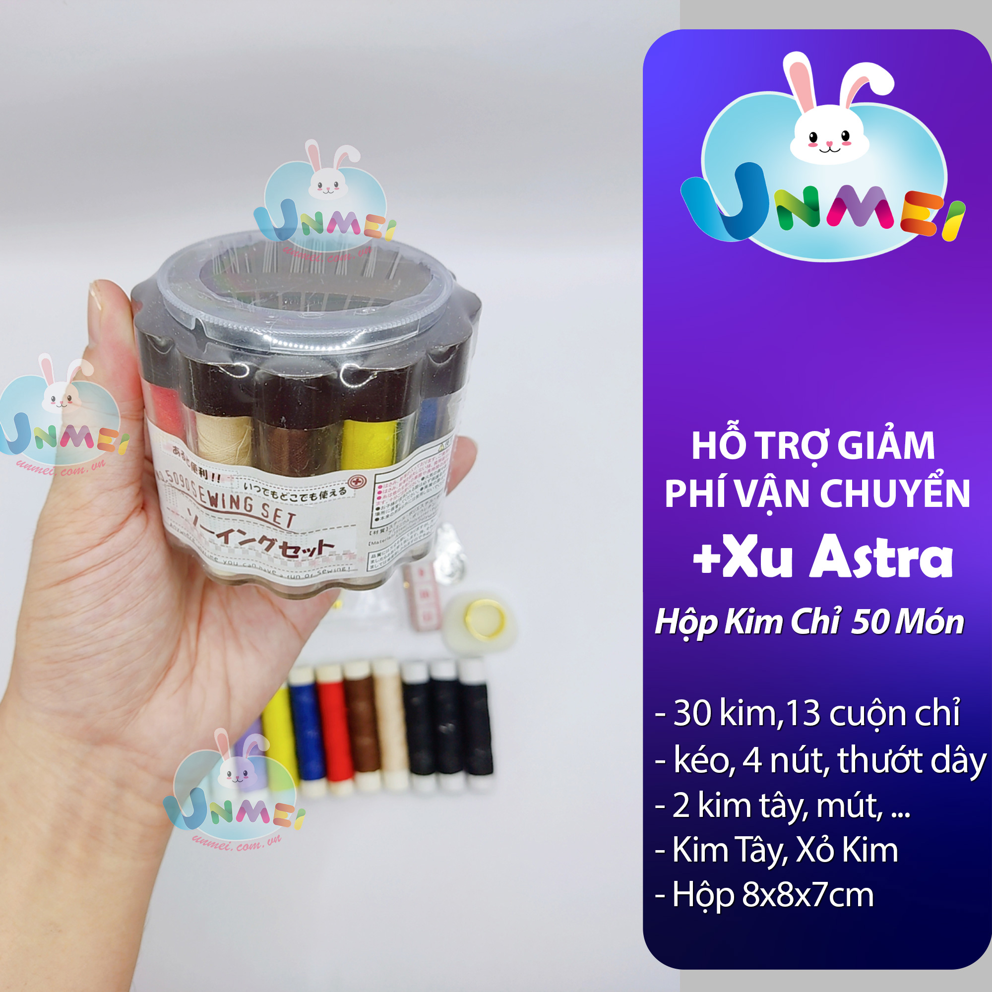 Hộp Kim Chỉ May Vá Quần Áo - 50 Món Cho Gia Đình Hàng Nhật Bản Mẹ và Bé Unmei