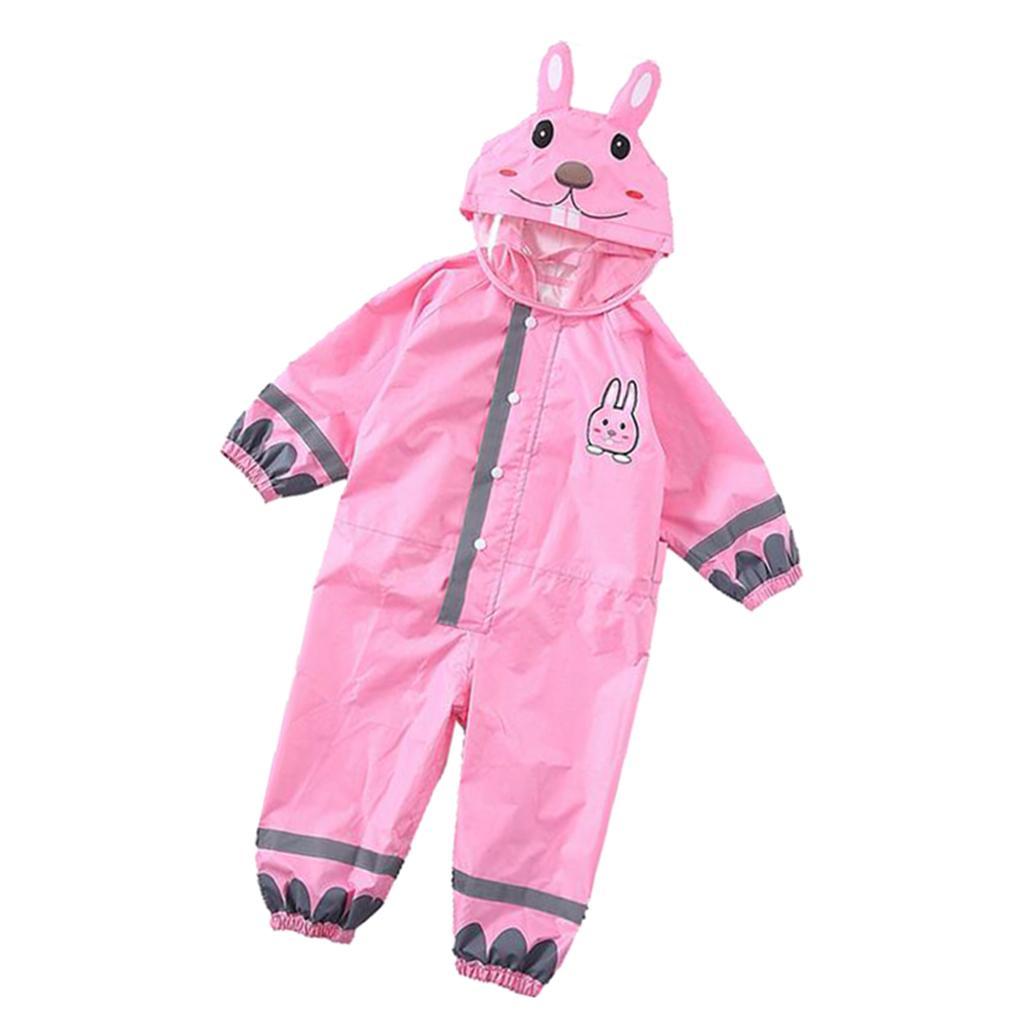 Cute Raincoat Children Cartoon Rain Coat Kids Rainwear Waterproof pink S