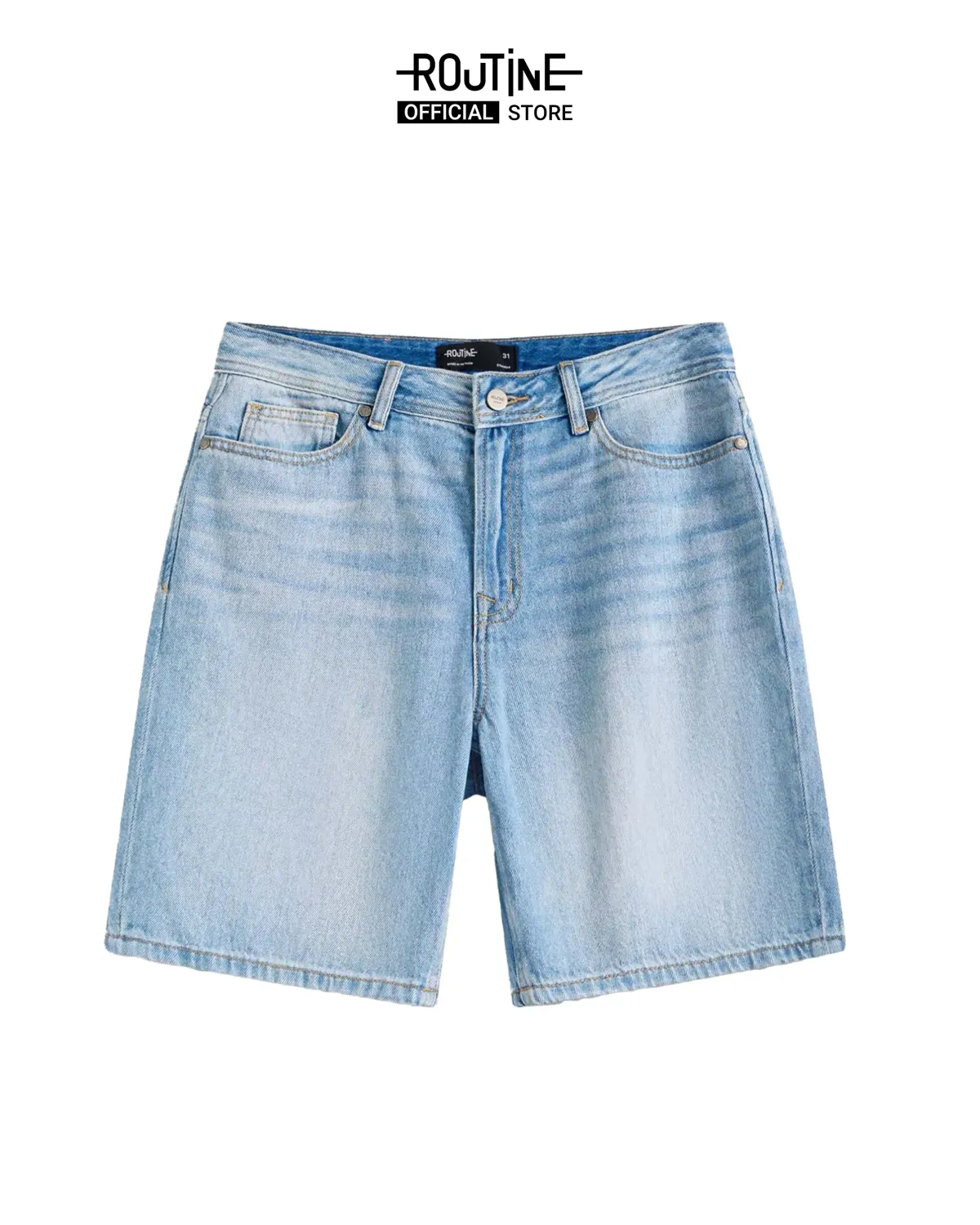 Quần Short Denim Nam Wash Nhẹ Vải mềm Form Straight - ROUTINE 10F24DPS002R1