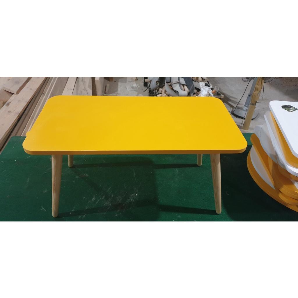 Bàn hình chữ nhật chân cao 60cm, chân gỗ tự nhiên
