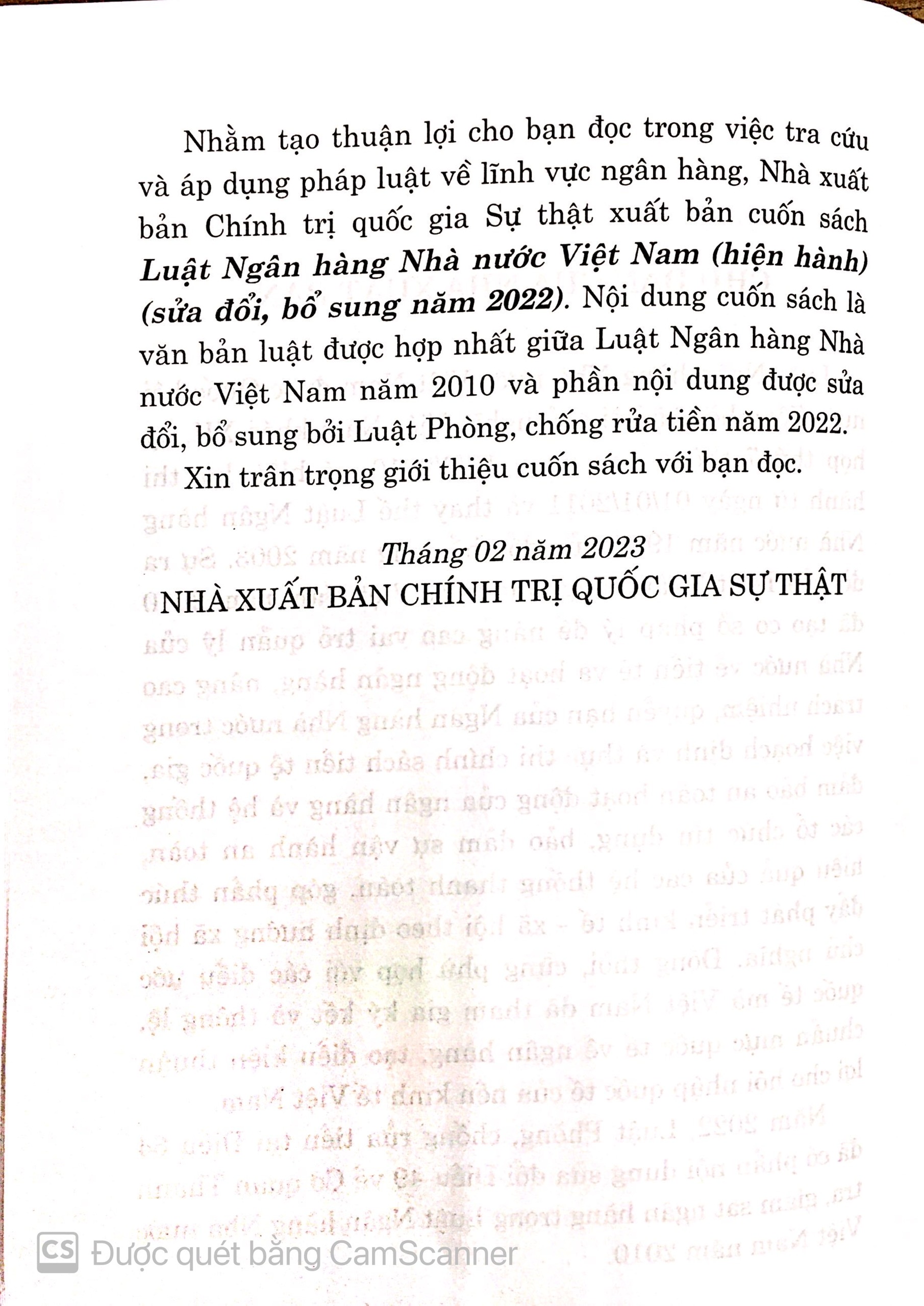 Luật ngân hàng nhà nước Việt Nam ( Hiện hành) ( Sửa đổi , bổ sung năm 2022)