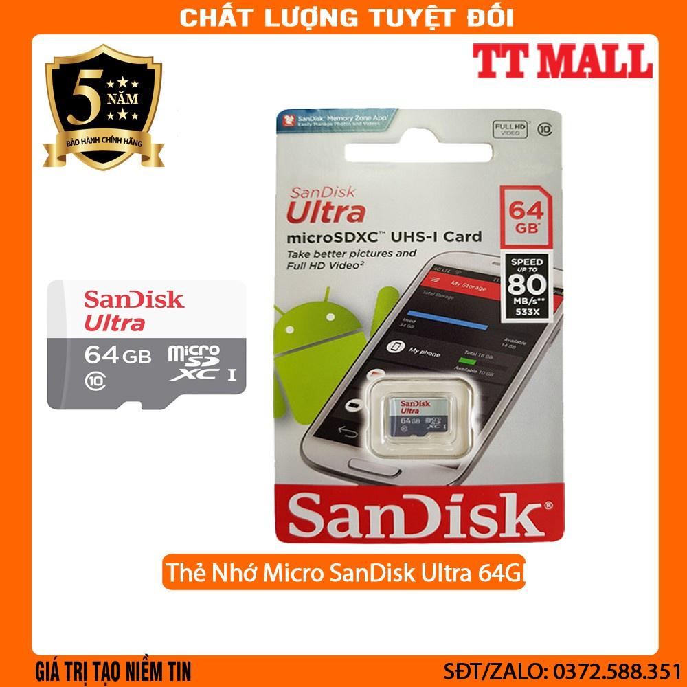 Thẻ Nhớ Micro SanDisk, Dahua, Hikvision Ultra 64GB - Hàng chính hãng