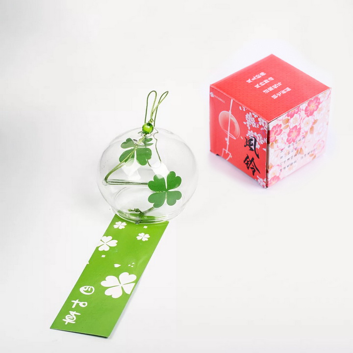 Chuông gió Nhật Bản Furin cỏ 4 lá may mắn
