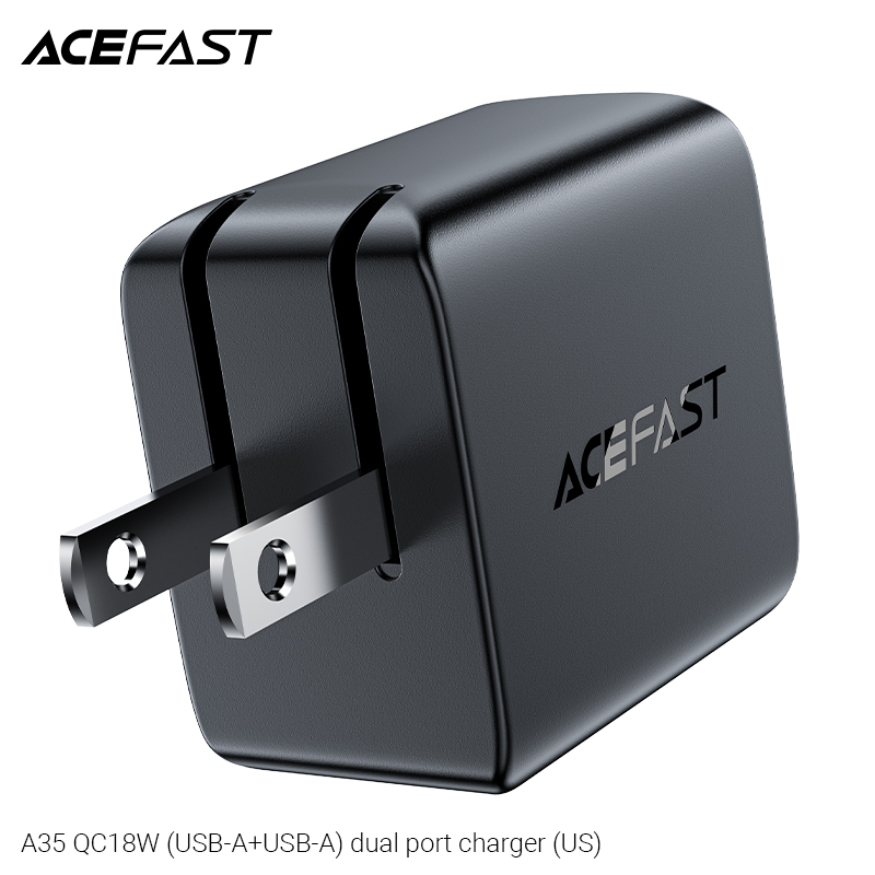 Sạc Acefast QC18W 2 cổng USB-A (US) - A35 Hàng chính hãng Acefast